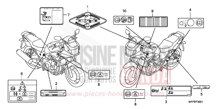 WARNETIKETT (CB1300SA) for CB1300 Super Bold'or ABS GRAPHITE BLACK (NHB01EB) from 2010